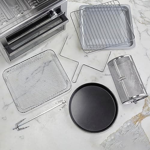 West Bend XL Air Fryer Oven 26-Quart with Digital Controls Easy-View Door and 24 Cooking Presets, Includes Nine Accessories, 1700-Watts, Metallic 8