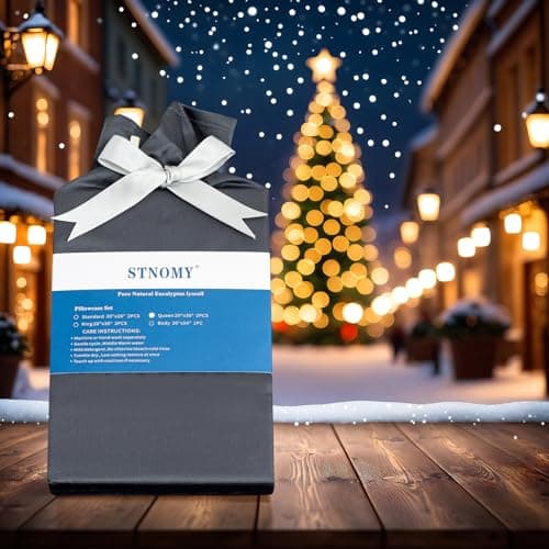 STNOMY Premium 100% Eucalyptus Tencel Lyocell Cooling Pillowcase Set of 2, Moisture Wicking,Temperature Regulating, Soft &Smooth Sateen Pillow Cover All Season (Queen Charcoal) 8