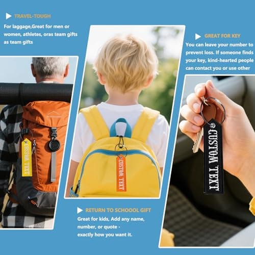Custom Embroidered Name Tag for Bags – Personalized Name Keychain, Luggage Tag, Book Bag & Diaper Bag ID Labels 5