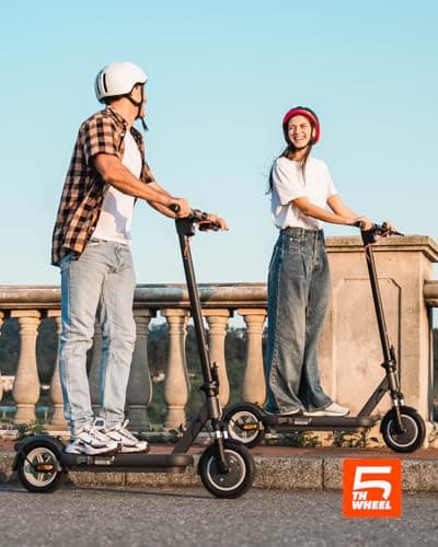 5TH WHEEL V40Pro Adult Electric Scooter,10" Solid Tires,800W Peak Motor,20Mph Top Speed,24.9Miles Foldable Electric Scooter with Dual Suspension&Brakes,App Control,Ambient Light 9