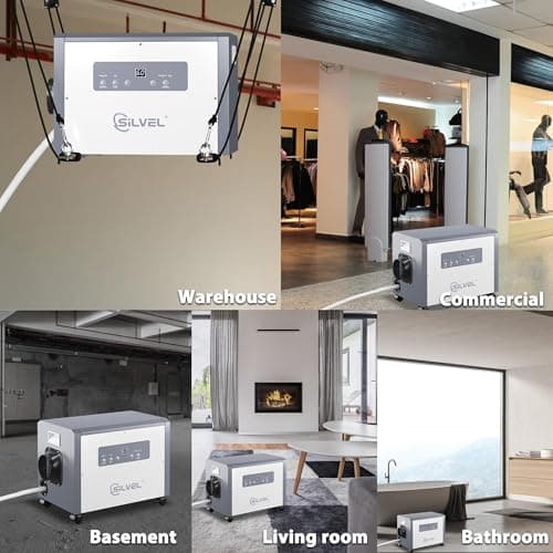 SILVEL 120 Pints Commercial Dehumidifier with Pump, with Drain Hose for Crawl Spaces, Basements, Industry Water Damage Unit, Compact, Portable, Auto Defrost 7