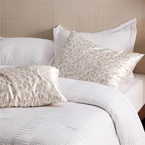 Bedsure Satin Pillowcase with Zipper 2 Pack Queen Size 20''x30'' - Similar to Silk Pillowcases for Hair and Skin, Silky & Soft Zip Satin Pillow Case Set of 2 (Leopard, 20x30 Inches) 7