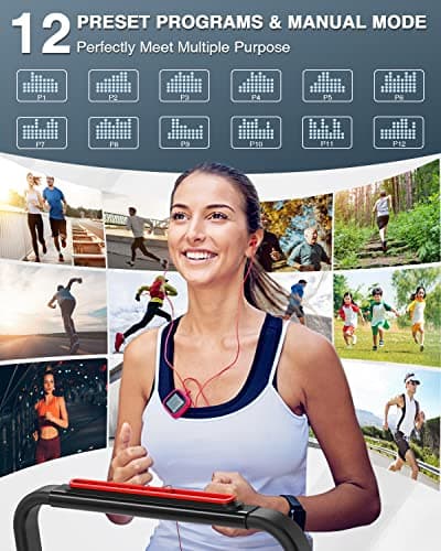 REDLIRO Under Desk Treadmill, 2 in 1 Motorized Portable Foldable Walking Pad, Compact Fold Up Treadmill for Small Space with Remote Control, LED Display for Home & Office Use 7