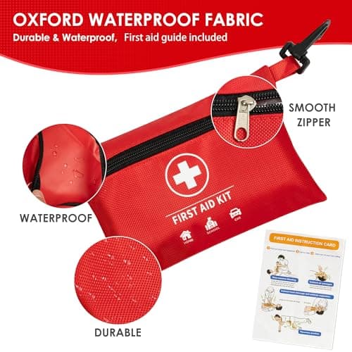 PronteeAid Mini First Aid Kit, Upgraded 140 Pieces First Aid Kit for Car, Essential Home Emergency Kit, Portable Compact Medical Kit for Kitchen, Office, Vehicle, Outdoor, Camping, Hiking 5