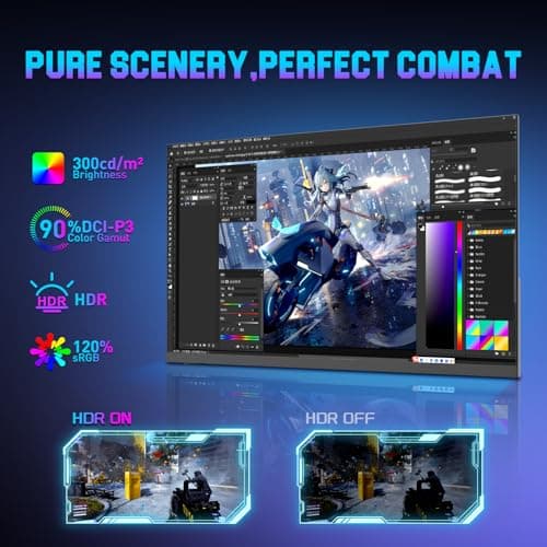 SANSUI Gaming Monitor, 24.5" 300hz 240hz FHD 1080P 1ms FPS PC Monitor Gaming, HDR, FreeSync, DisplayPort x2 HDMI x2, Fast IPS, 120% sRGB, Audio Jack, VESA Support, Desktop Compatible(ES-G25X1 PRO) 4