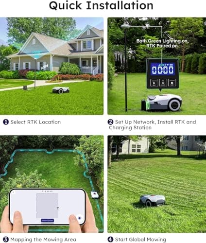 Robot Lawn Mower NO Wire - 0.9 Acre, Full Band RTK+4-Eye Vision Robotic Lawnmower, Automatic Mapping, 30 Multi-Zone Management, Accurate Obstacle Avoidance, Intelligent Anti-Theft, APP Control 7