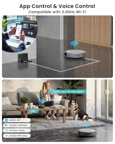 Lefant M310 Ultra Robot Vacuum and Mop, 6000Pa Suction-Slim Robotic Cleaner with ToF LiDAR Navigation, Accurate Obstacle Avoidance, WiFi/App/Alexa Control, 170min Runtime, for Pet Hair and Home 8