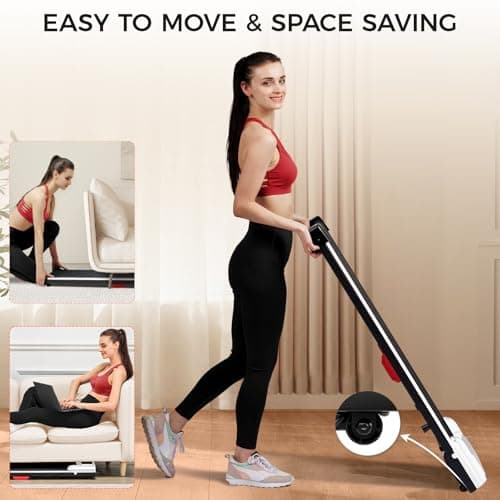 GTRACING Walking Pad with Incline, Under Desk Treadmill for Home, Portable Treadmill with Remote Control LED Display, 2.5 HP Quiet Walking Pad with APP Shock Absorption Design, 300 Lbs Capacity White 7