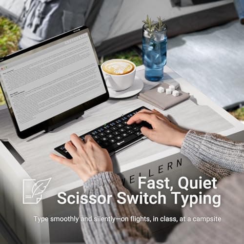 iClever Foldable Bluetooth Keyboard, Ultra-Slim Metal Keyboard with USB-C Charging, Tri-Folding Design for Laptop, iPad, iPhone, Tablet - Sync 3 Devices, Portable & Space-Saving 7