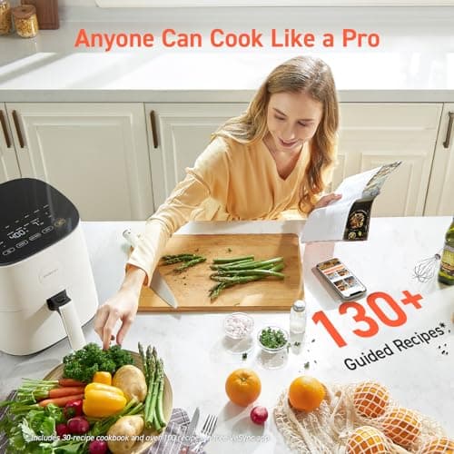 COSORI Air Fryer Pro LE 5-Qt Airfryer, With 20PCS paper liners, 10 Functions that Dry, Bake, Roast &Preheat, Shake Reminder, Up to 450℉, 85% Oil less, Compact, 130+ Recipes, Dishwasher Safe, White 5