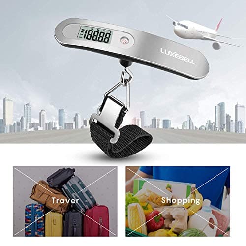 Digital Luggage Scale Vacation Travel Essentials Accessories Gifts for Traveler Portable Suitcase Handheld Weight Scale 110 lbs Hanging Baggage Travel Must Haves 6