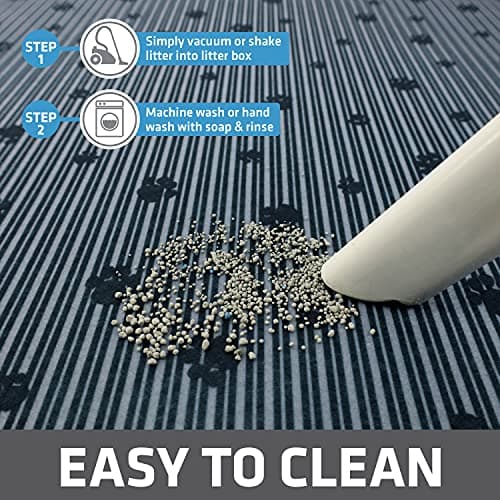 Drymate Cat Litter Box Mat, Litter Trapping Mat, Waterproof, Urine-Proof, Absorbent, Machine Washable, Soft on Paws, Contains Mess, Protects Floors, Kitten Supplies, Gray, 20x28 5