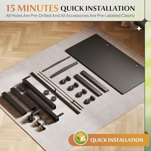 DEVAISE 55x28 Inch Whole Piece Standing Desk, Seamless Desktop Electric Standing Desk, Office Computer Desk with Adjustable Height, 3-Preset Memory Sit Stand up Desk for Home, Office (Black) 7