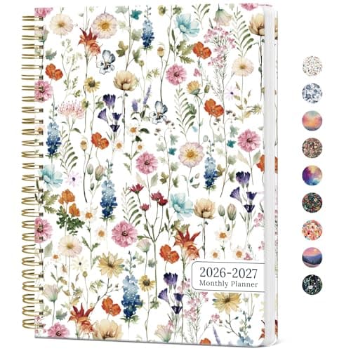 Monthly Planner 2026-2027, Aesthetic 2 Year Months Planner Calendar, 24-Months from January 2026 - December 2027, 26-27 Monthly Calendar Planner, Perfect for School Office Home, 7" x 10" - Wildflowers