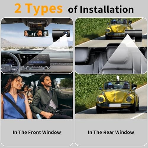 Dash Cam Front and Rear: 4K Dual Channel Dash Cam - 5GHz WiFi, Dash Camera for Cars with 64GB Card, 2" IPS, App Control, G-Sensor, Loop Recording, 170° Wide Angle, Night Vision, 24H Parking Mode 8