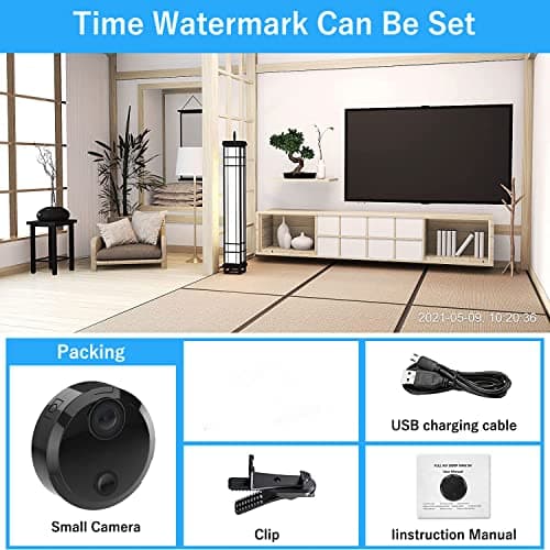 HsiaoPun HD 4K WiFi Wireless Camera, Equipped with Night Vision and Motion Detection Functions, Supports 32GB SD Card - APP Control Camera for Baby, Pets(Video Only) 7