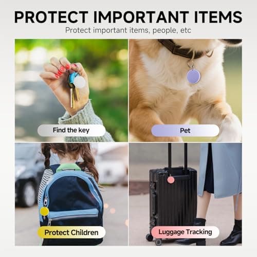 JTD Air Tracker Tags 5 Pack for Find My, 2026 Upgraded with IP68 Waterproof Item Finder with Left-Behind Alert, Small Size 5 Colors for Keys, Luggage, Backpack, Wallet. iOS Only. 9