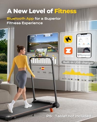 Portable Walking Pad with Handle Bar for Home & Office, 2 in 1 Folding Under Desk Treadmill with 8% Incline, 3.0HP Small Foldable Compact Treadmills Walking, 0-6.0MPH Electric Walking Machine, 265 LBS 8