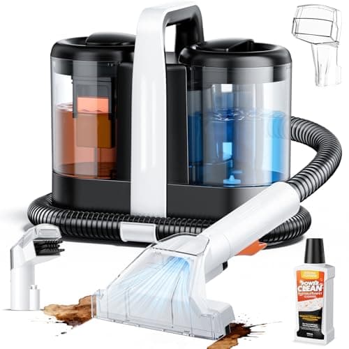 Carpet & Upholstery Spot Cleaner, High-Power 18KPa Suction Shampooer for Pet Stains, Furniture, Couch, Stairs & Auto Interiors, Portable Design with Dual Brush Tools and Large Water Tanks