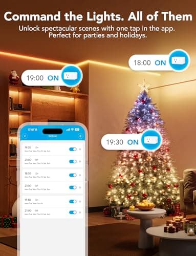 Govee Smart Plug with Energy Monitoring, WiFi Bluetooth Plug Work with Alexa and Google Assistant, 15A Smart Outlets with Timer & Group Controller, No Hub Required, ETL&FCC Certified for Home, 4 Pack 7