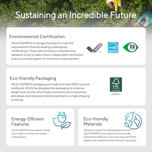 ASUS 24” (23.8-inch viewable) 1080P VA249HG Eye Care Monitor – IPS, Full HD, 99% sRGB, Frameless, 120Hz, Adaptive-Sync, 1ms, HDMI, VGA, Low Blue Light, Flicker Free, Wall Mountable, 3 yr Warranty 7