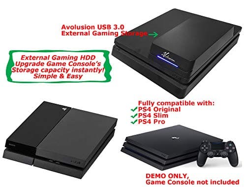 Avolusion HDDGear Pro 6TB (6000GB) 7200RPM 64MB Cache USB 3.0 External Gaming Hard Drive (Designed for PS4 Pro, Slim, Original) - 2 Year Warranty (Renewed) 6