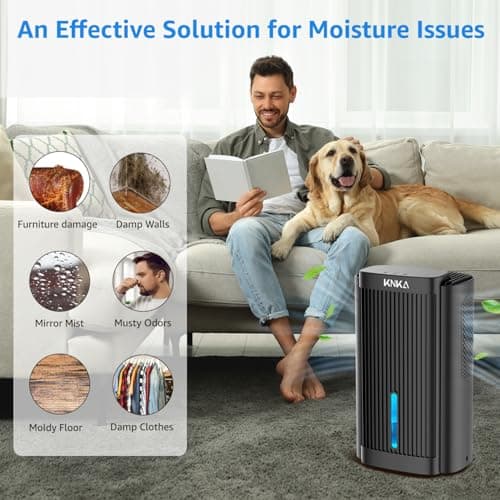 Dehumidifier,95 OZ Water Tank, (1000 sq. ft) Quiet Dehumidifier for Basement, Bathroom, RV, Closet, Bedroom with Auto Shut Off, Sleep Mode,7 Colors LED Light, Dehumidifiers for Home (Black） 8