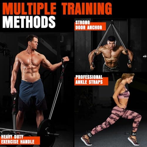 Heavy Resistance Bands for Working Out, 300LBS Exercise Bands with Handles, Workout Bands for Men, Weight Fitness Bands Set for Muscle Training, Strength, Slim, Yoga, Home Gym Equipment 6