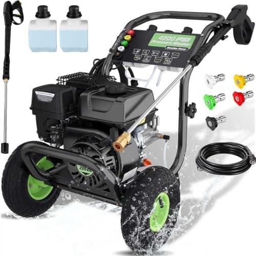 4200PSI Pressure Washer 4.0GPM Gas Power Washer 196CC Gas Powered Washing Machine Commercial High Pressure Washer with 25ft Hose&5 Nozzles for Patio Garden Yard Vehicle,EPA/CARB/ETL
