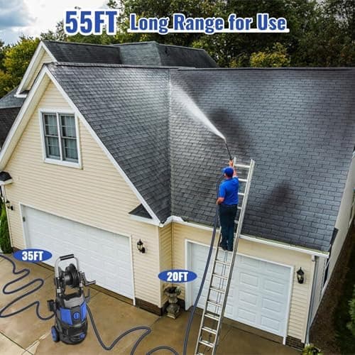 Pressure Washer, 5000PSI Max Power Washer with 500ML Foam Cannon, High Pressure Cleaning Machine with 4 Connect Nozzles for Cars Patio Driveways Home 2