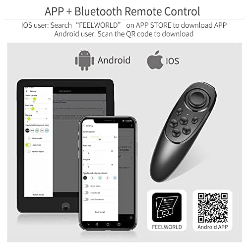 FEELWORLD TP10 10" Portable Foldable Teleprompter for Up to 9" Phone & mini Tablet Prompter Phone DSLR Camera Video Record for Live Stream Interview Speech with Remote Control 6