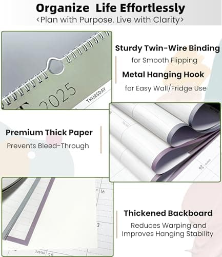 Calendar 2026, Monthly Wall Calendar, Runs Until Dec 2026, 14.5" x 11.5", Large Daily Blocks, Thick Paper, Easy-Flip Spiral Binding, Julian Dates Perfect for Home & Office Organization 6