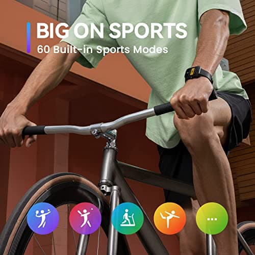 Amazfit Bip 3 Smart Watch for Android iPhone, Health Fitness Tracker with 1.69" Large Display,14-Day Battery Life, 60+ Sports Modes, Blood Oxygen Heart Rate Monitor, 5 ATM Water-Resistant (Black) 5