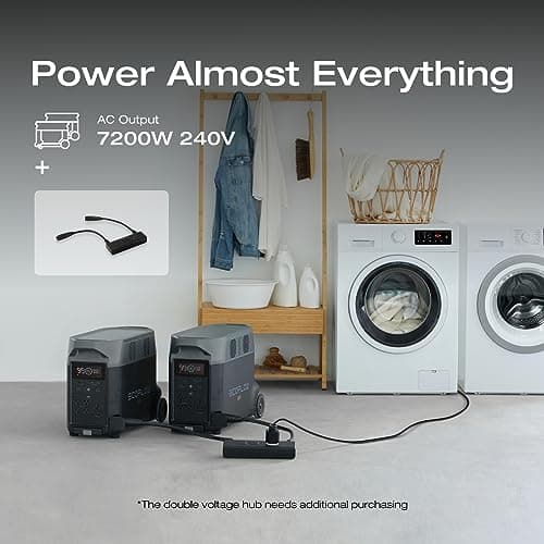 EF ECOFLOW Portable Power Station 3600Wh DELTA Pro, 120V AC Outlets x 5, 3600W, 2.7H Fast Charge, Lifepo4 Power Station, Solar Generator for Home Use, Power Outage, Camping, RV, Emergencies 9