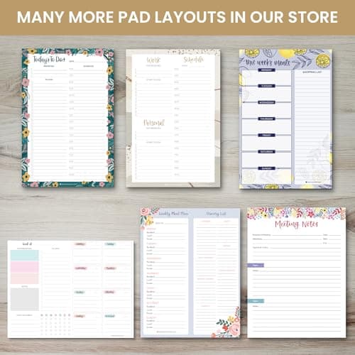 bloom daily planners Horizontal Weekly Tear-Off To Do List Planning Pad - Undated Notepad Organizer & Healthy Habit Tracker - 8.5” x 11” - Floral 7