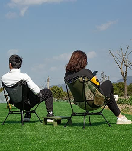 iClimb Ultralight Compact Camping Folding Beach Chair with Anti-Sinking Large Feet and Back Support Webbing (Yellow - Square Frame) 7