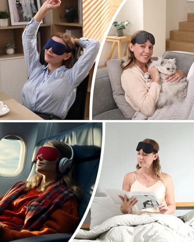 LKY DIGITAL Sleep Mask for Side Sleeper 3 Pack, Blackout 3D Eye Mask for Sleeping, Night Blindfold for Men Women 6