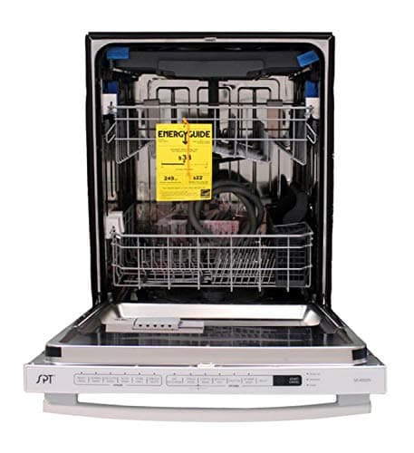 SPT SD-6502W 24″-wide Built-In Stainless Steel Tall Tub Dishwasher with ENERGY STAR, Smart Wash System, Heated Drying, 6 Wash Programs and 14 Plate Settings – White 6