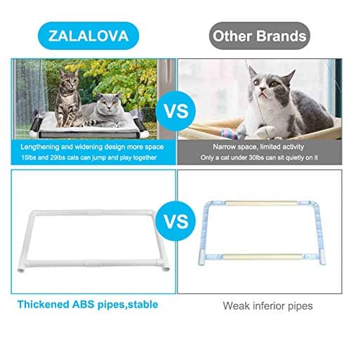Cat Window Perch, Cat Hammock Window Seat w/Free Fleece Blanket 2026 Latest Screw Suction Cups Extra Large Sturdy Bed Resting Seat Hold Two Large Cats White Indoors (One Extra Suction Cup 6