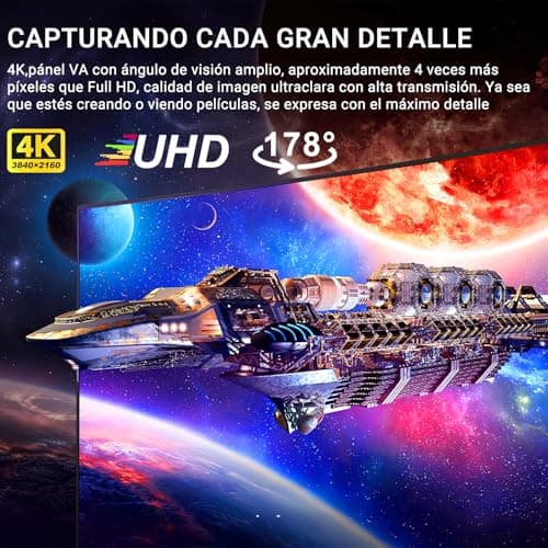 32 Inch 4K Monitor, UHD(3840 x 2160) Fast IPS Computer Monitor, 3000:1 Contrast, sRGB 120%, Blue Light Filter, Free-Sync, Eye Care Screen With HDMI, DisplayPort for Home and Office, VESA(100x100mm) 2