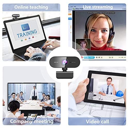 FWV Webcam with Microphone&1080P HD Web Cam,Stand for PC/MAC/Laptop/Desktop, Wide Angle Web Cameras for YouTube,Skype,Zoom,Xbox One,Video Calling,Studying and PS4 7