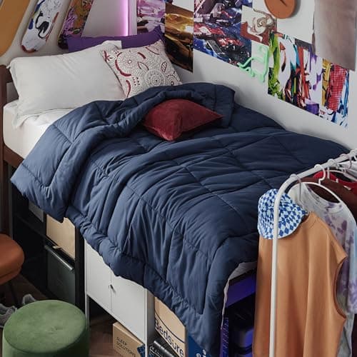 Bedsure Comforter Duvet Insert - Quilted Comforters Twin XL Size, All Season Duvet, GentleSoft Down Alternative Bedding, with 8 Tabs, Gifts for Women/Men, Navy Blue, Twin XL 92 x 68 Inches