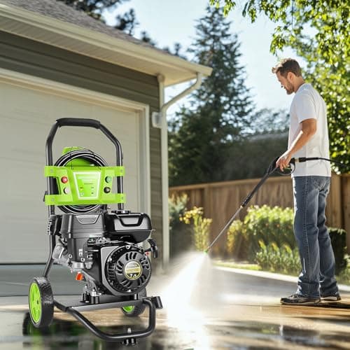 Homdox 4200PSI Pressure Washer 4.0GPM Gas Power Washer 209CC Gas Powered Washing Machine Commercial High Pressure Washer with 25ft Hose&5 Nozzles for Patio Garden Yard Vehicle, 7