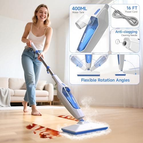 SENMO Steam Mop, 14-in-1 Detachable Steam Cleaner for Home and Floor, 1300W 228°F Deep Cleaning MultiPurpose Floor Steamer with 14 Attachments for Hardwood Floors, Tile, Grout, Furniture, Carpet, Wall 6