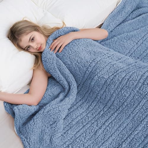 Eydna Electric Heated Blanket Full Size 72"×84" with 9 Heating Levels & 1-10Hs Auto Off，Double Sided Plush Sherpa, Energy Efficient, Machine Washable, for Couch & Bed, Light Blue