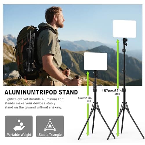30W Upgraded Photography Lighting Kit, Anautin 1-Pack LED Video Lighting for Video Recording, 3700Lux Studio Lights with Tripod Stand for Photography, Streaming, Gaming, Podcast, Filming, Vlogging 7
