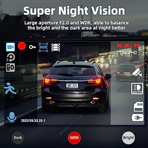 Dual Dash Cam Front and Inside with 64GB Card,Milerong X25 1080P Dash Camera for Cars with Infrared Night Vision,Loop Recording,G-Sensor,24H Park Monitor,Inside Car Camera for Uber/Lyft/Taxi Driver 6