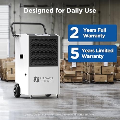 Moiswell 170 Pints Commercial Dehumidifier with Pump and Drain Hose for Basements and Large Spaces up to 7,500 Sq Ft 6