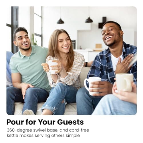 CHEFMAN Electric Kettle - 1.2L 1500W Hot Water Tea Pot with Infuser, BPA Free, Auto Shut Off, Boil-Dry Protection, Removable Lid, LED Light, Cordless Glass Electric Tea Kettle – Stainless Steel 9