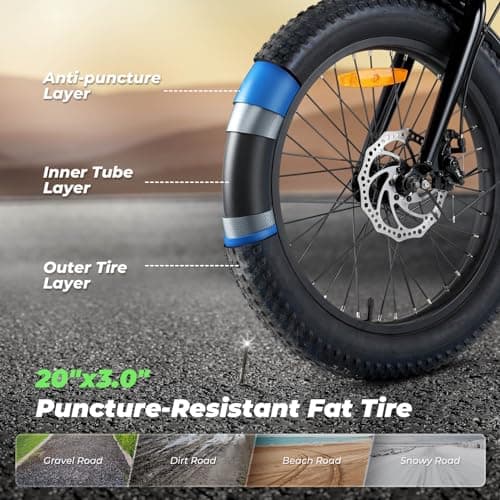 isinwheel U7 E Bike for Adults Electric Bike with Dual Cargo Rack, 48V 1000W Peak Ebikes for Adults, 7 Speed Gear, 20mph Step Thru Cruiser Electric Bicycles, 20" × 3“ Fat Tire Ebike 7